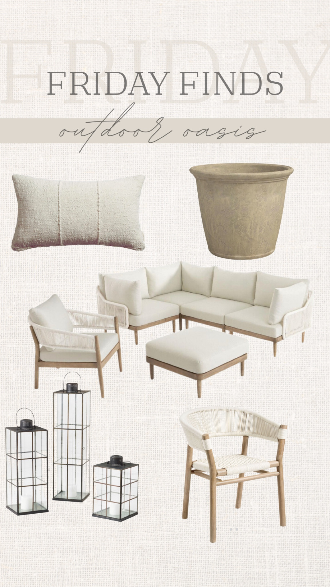 outdoor oasis home decor finds
#outdoorcouch #outdoorfurniture #summerdeals #throwpillow #vase #lanterns #outdoorlantern #floorlantern 

#LTKsalealert #LTKunder100 #LTKFind