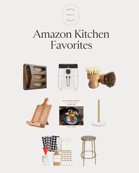 Shop my Amazon kitchen favorites! 
Kitchen, air fryer, organizer, kitchen brush, cook book stand, paper towel holder, spice jars, gold kitchen, kitchen stools

#LTKhome #LTKsalealert #LTKSale