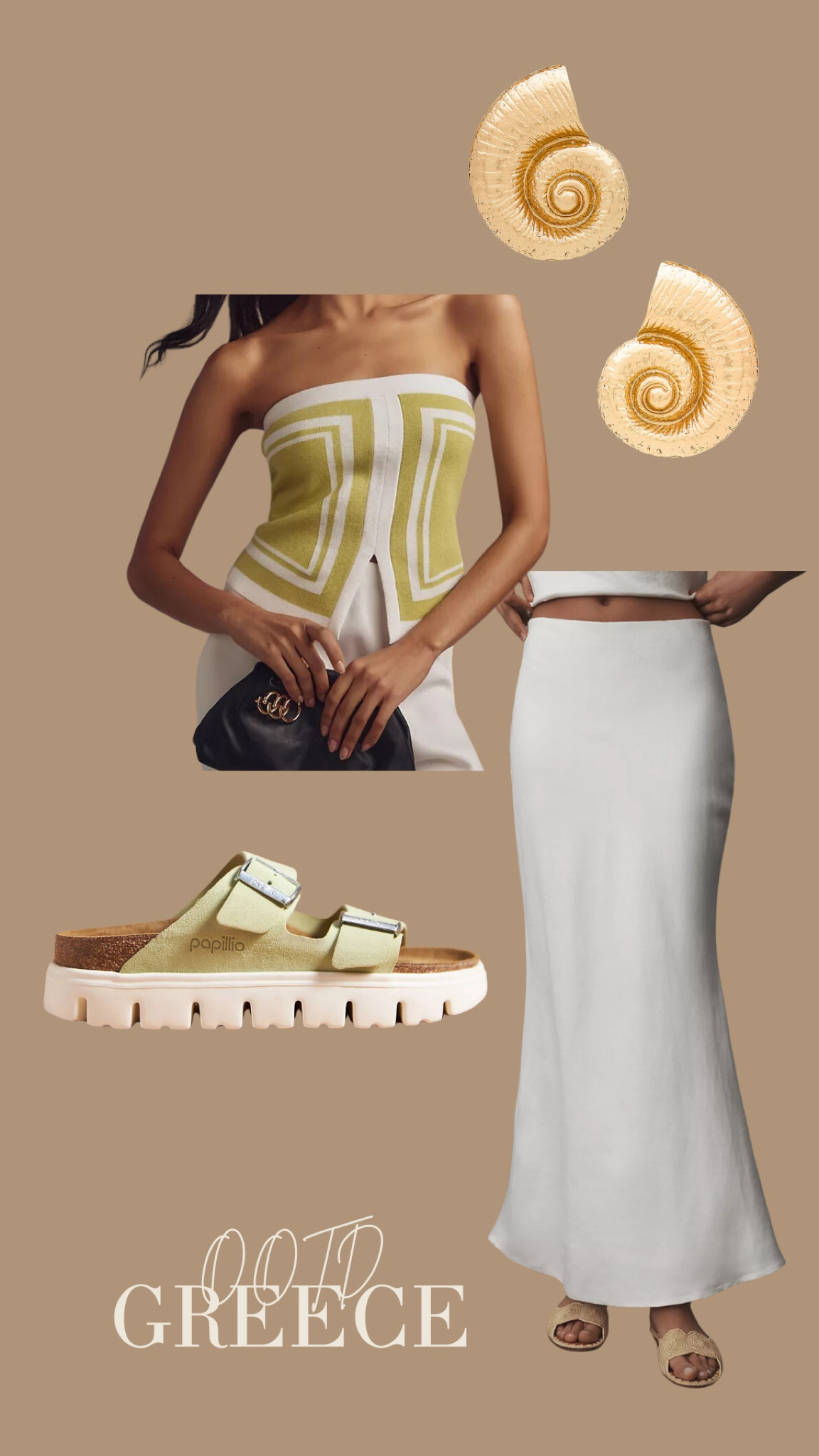 Lime Green OOTD, silk skirt, shell earrings, Birkenstock 

Anthropologie | Greece Outfits | Euro Summer | Summer Outfits 

#anthropologie #summerfits #anthrostyle #capsulewardrobe #summertrends #summerhaul #summerclothes #eurosummer 

#LTKTravel #LTKSeasonal #LTKShoeCrush