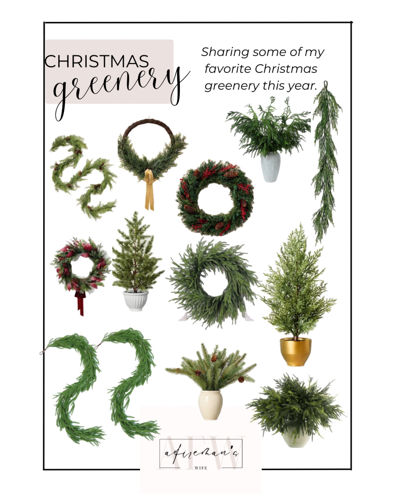 Sharing some of my favorite Christmas greenery this year!  

Norfolk pine garland | Norfolk pine stems | Norfolk pine wreath | Christmas wreath | Faux Cypress Tree in Brass Pot | 16" Faux Spruce Christmas Arrangement | Faux Spruce Tree in Fluted Pot

#LTKHome #LTKHoliday #LTKSeasonal