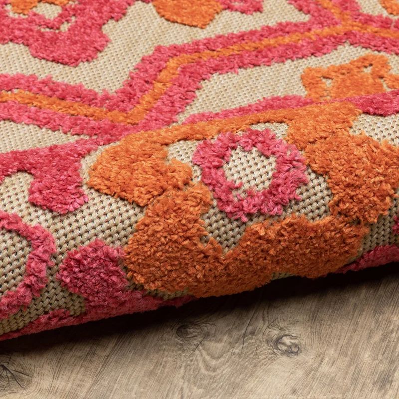 Laub Oriental Pink/Orange/Sand Indoor / Outdoor Area Rug | Wayfair North America