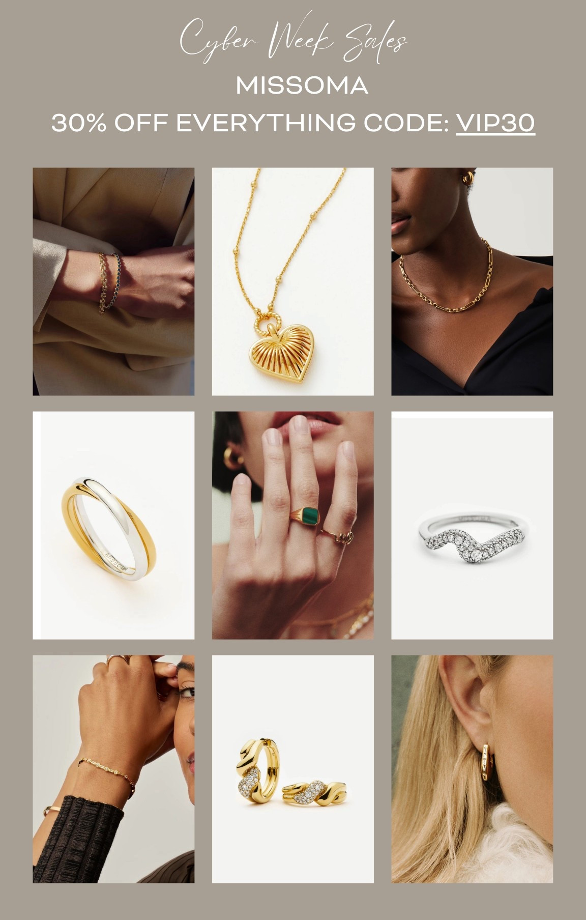 30% off at Missoma with code VIP30 ✨ 



#LTKgiftguide #LTKuk #LTKCyberWeek