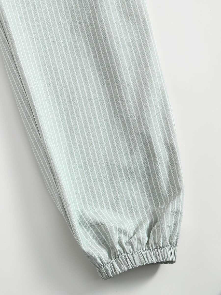 Striped Button Front Tube Jumpsuit | SHEIN