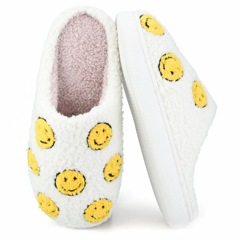 BERANMEY Cute Cartoon Flower Slippers for Women Soft Plush Comfy Warm Slip-On Couple Slippers fo ... | Walmart (US)