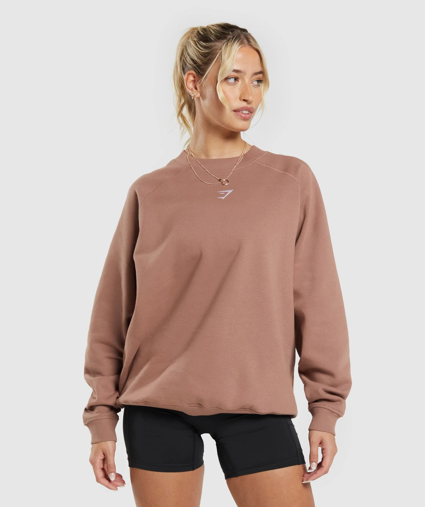 Gymshark Training Oversized Fleece Sweatshirt - Taupe Brown | Gymshark US