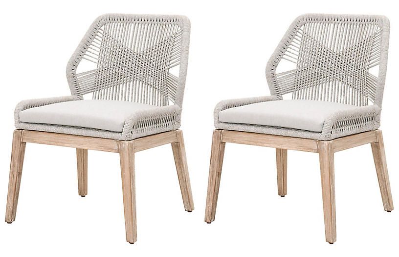 S/2 Easton Side Chairs, Taupe/Pumice | One Kings Lane