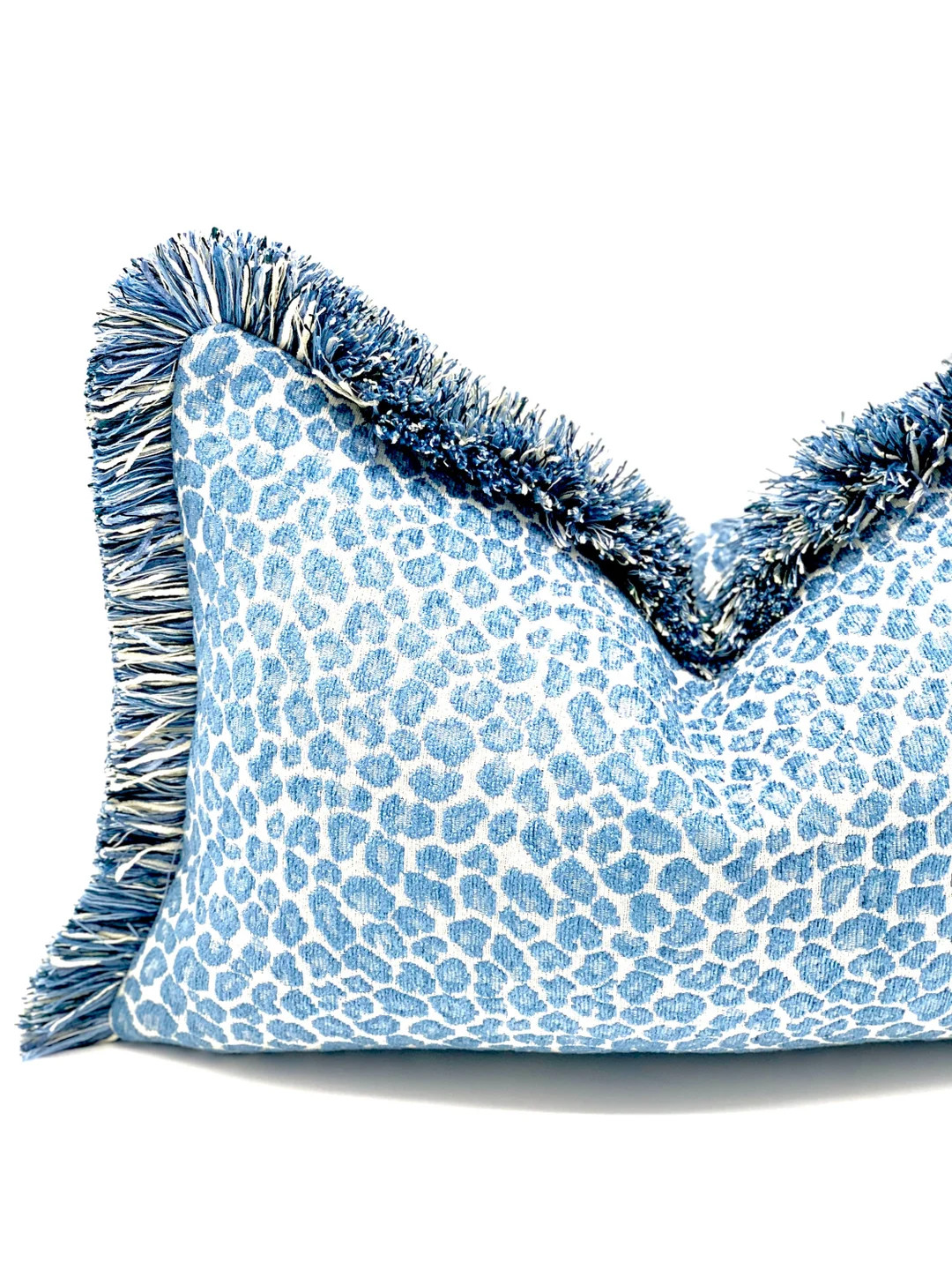 Blue Cheetah Throw Pillow Cover , Blue Pillow Cover Cheetah , Blue Leopard Chenille Cushion , Chi... | Etsy (US)