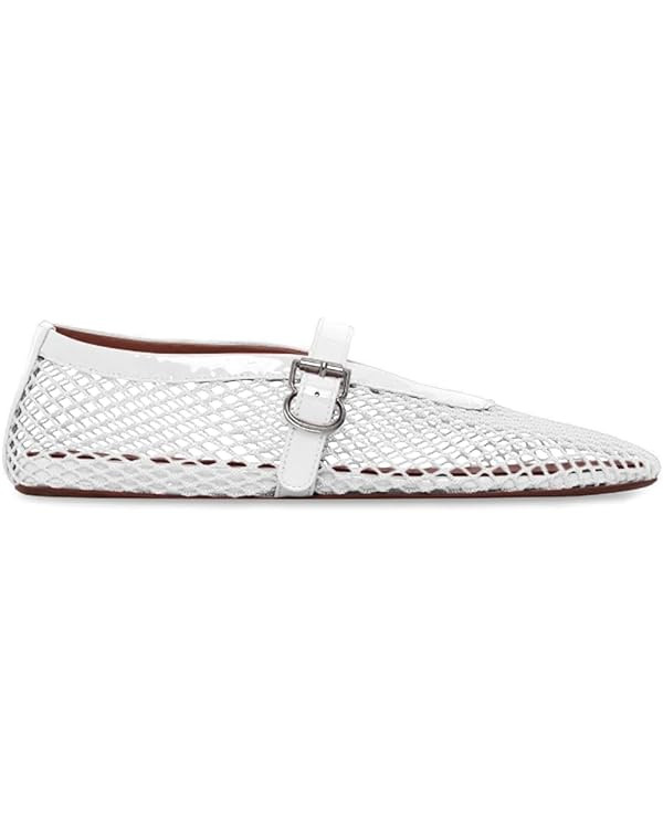 VOLEECE Women's Mesh Ballet Flats Buckle Strap Comfortable Ballerina Shoes Ladies Wide Width Casu... | Amazon (US)