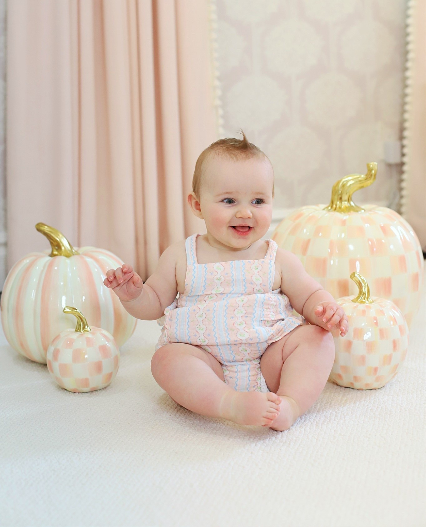 Pink pumpkins form Mackenzie Childs! These are part of their rosy check collection and are perfect for a pink Halloween / Halloween decor 

#LTKSeasonal #LTKHome #LTKParties