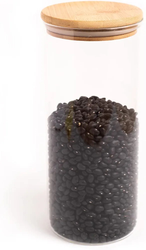 Pote Hermético de Vidro com Tampa de Bambu Redondo Flat 1650ml - Oikos | Amazon (BR)