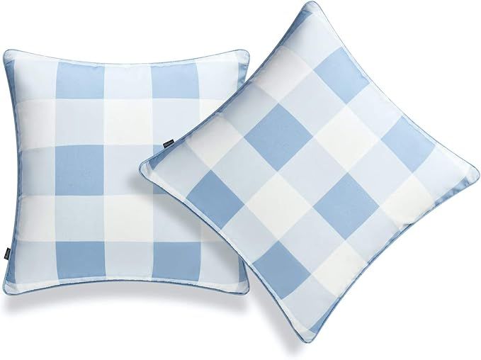 Hofdeco Coastal Patio Indoor Outdoor Pillow Cover ONLY for Backyard, Couch, Sofa, Baby Blue Buffa... | Amazon (US)