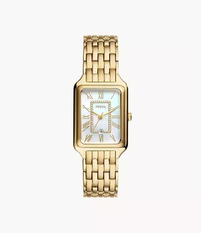 Raquel Three-Hand Date Gold-Tone Stainless Steel Watch | Fossil (US)