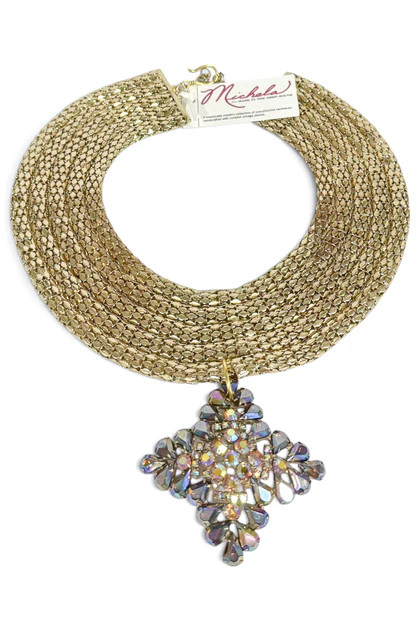 Made In The Deep South 1960s Juliana DeLizza & Elster Brooch 1970s Wide Mesh Necklace | The Willow Tree