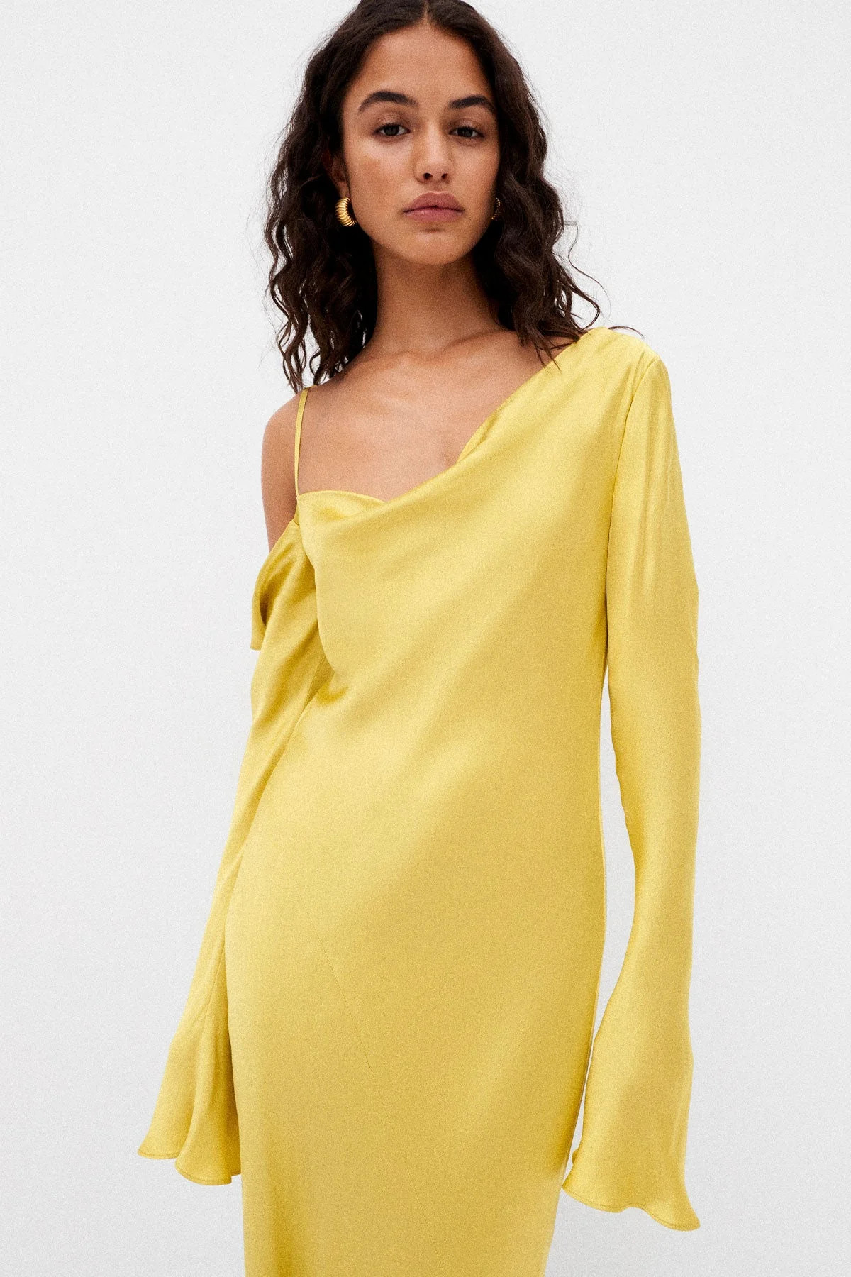 SOFIA ASYMMETRICAL LONG SLEEVE MAXI DRESS | LIME | DRESSES | SHONA JOY | Shona Joy