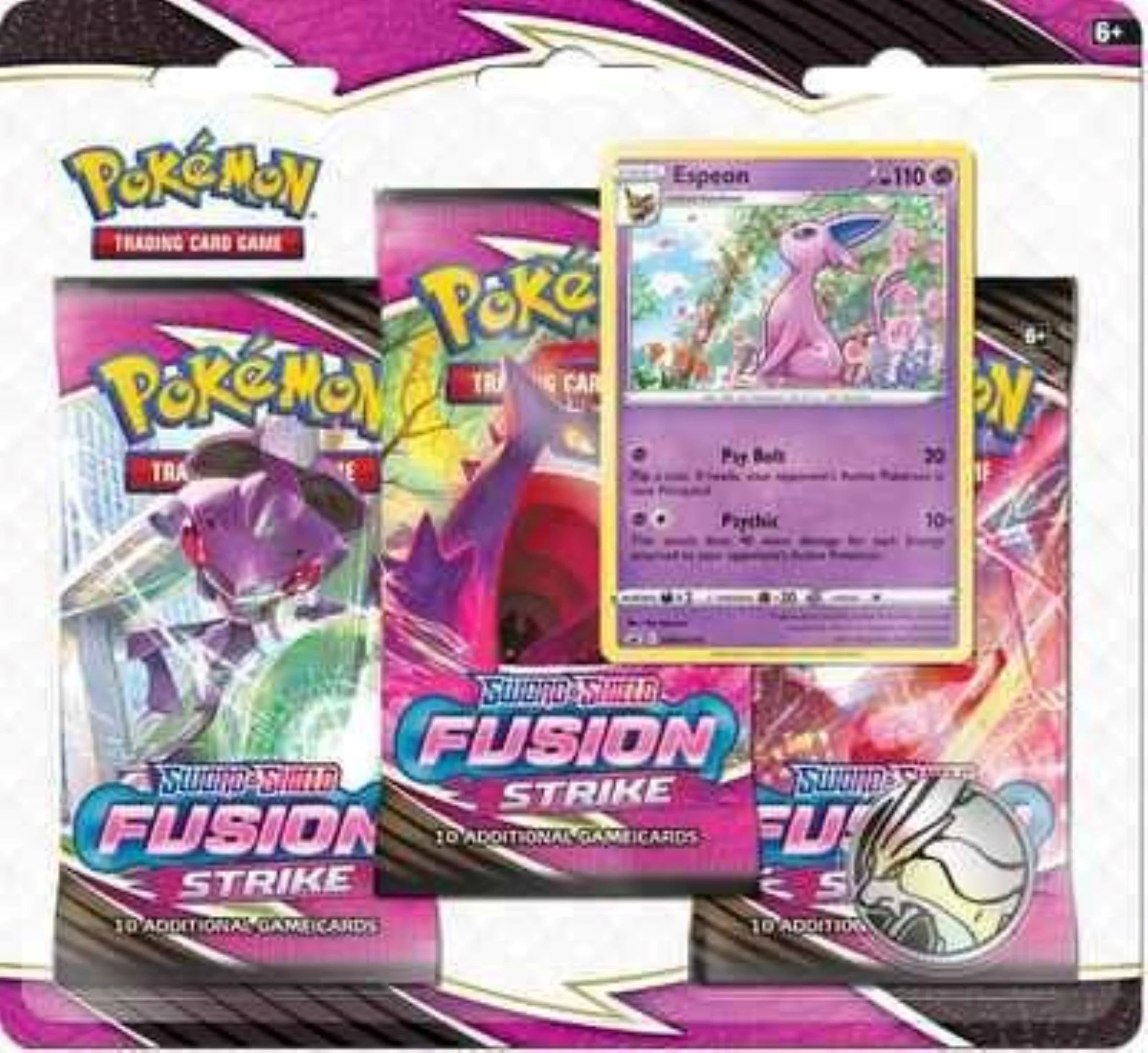 Pokemon TCG: SAS8 Fusion Strike 3Pk Blister - Espeon | Walmart (US)
