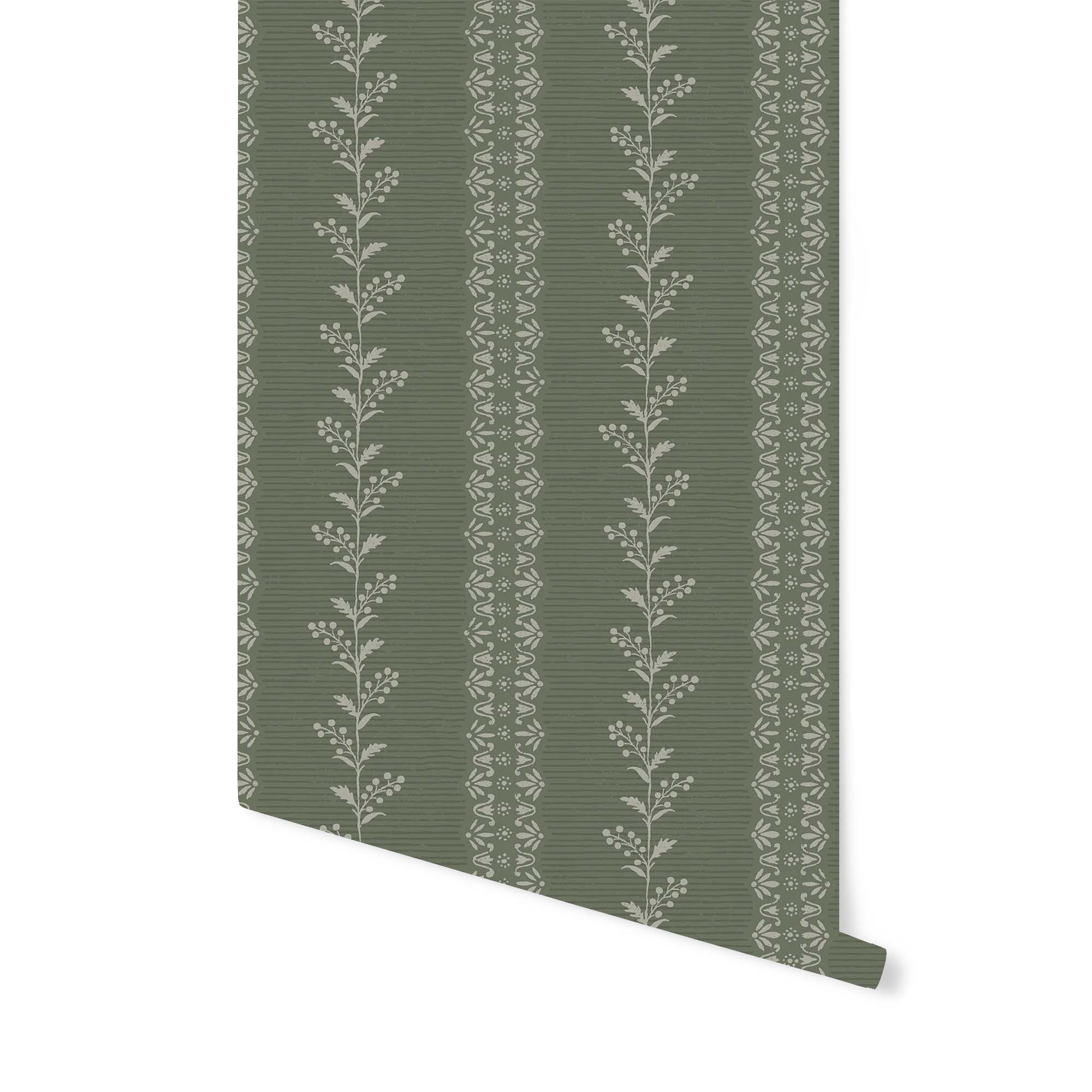 Everleigh Wallpaper in Pine | Brooke & Lou | Brooke and Lou