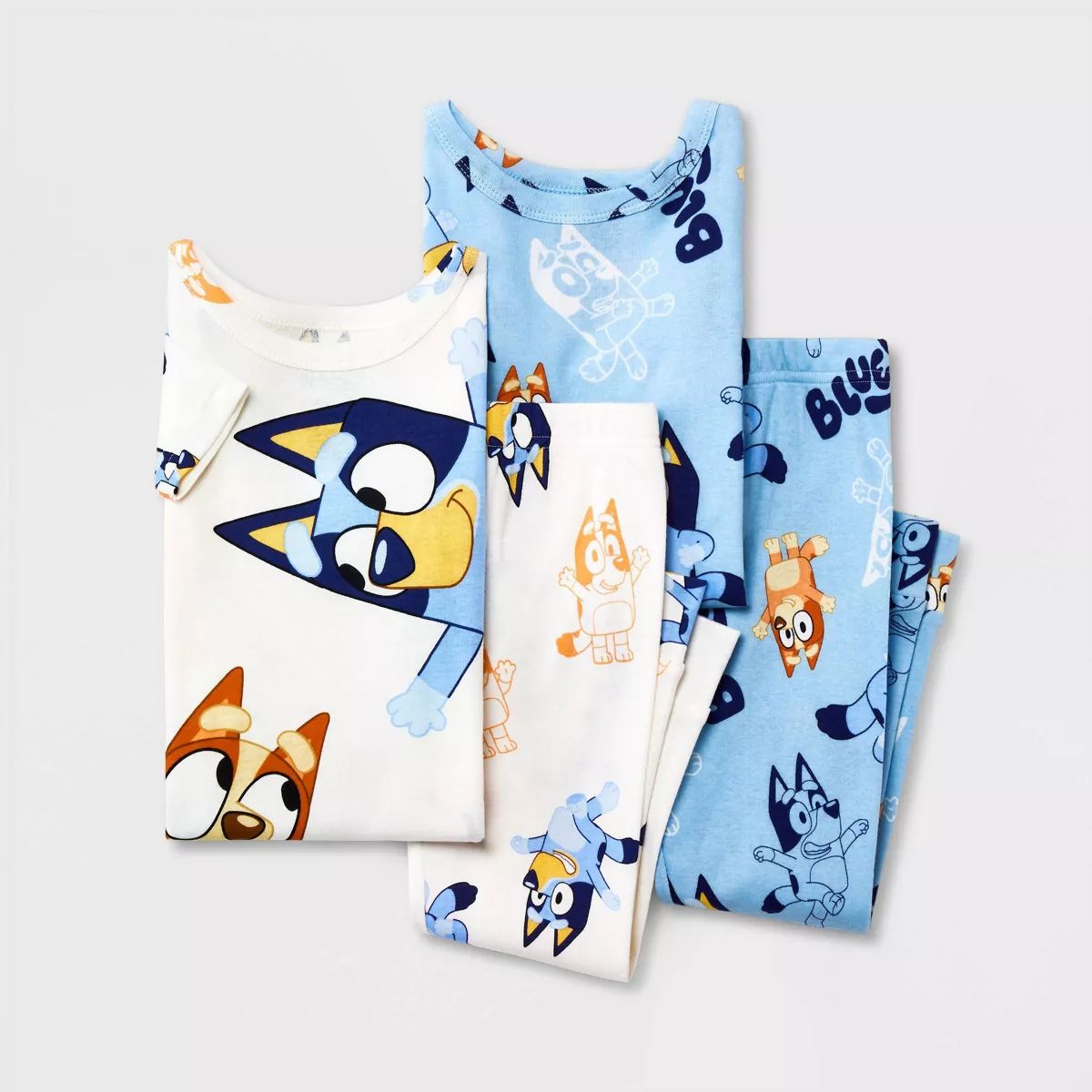Toddler Girls' Snug Fit 4pc Bluey Pajama Set - White | Target