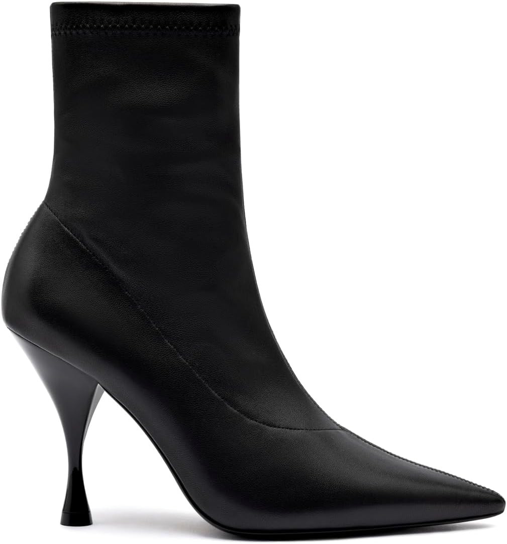 Amazon.com: Larroudé, Mini Georgia Boot In Black Stretch Leather : Luxury Stores | Amazon (US)