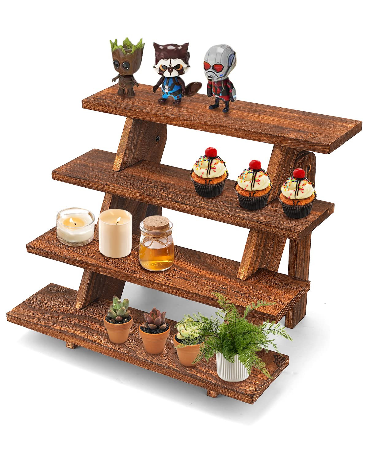 Manspdier Wooden Display Stand Wood Cupcake Stands Tool Free, Rustic Risers for Display Ideal Cra... | Amazon (US)