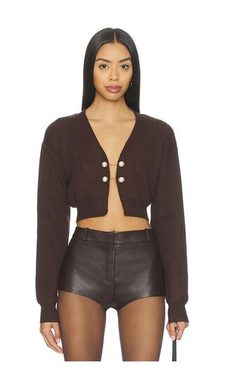 Destiny Cardigan Sweater in Dark Brown | Revolve Clothing (Global)