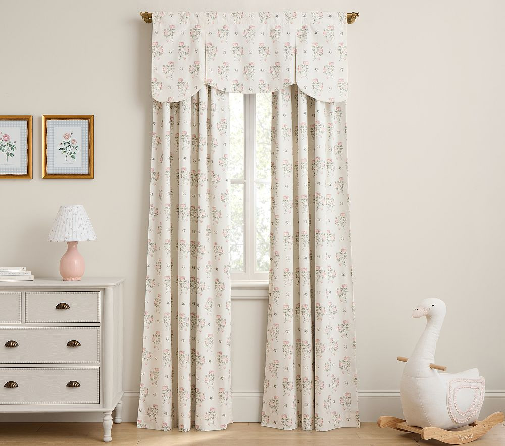Bria Hammel Rose Window Valance & Curtains | Pottery Barn Kids