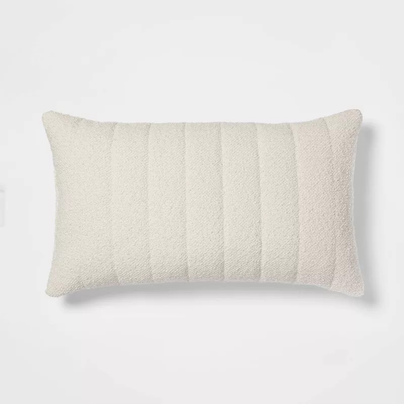 Oversized Channel Boucle Throw Pillow Cream - Threshold™ | Target