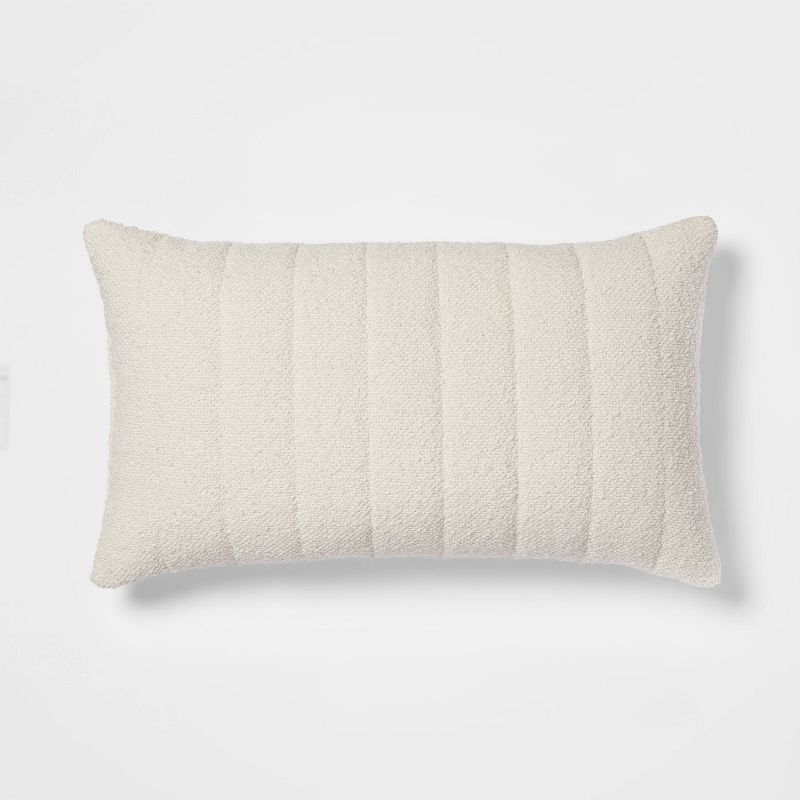 Oversized Channel Boucle Throw Pillow Cream - Threshold™ | Target