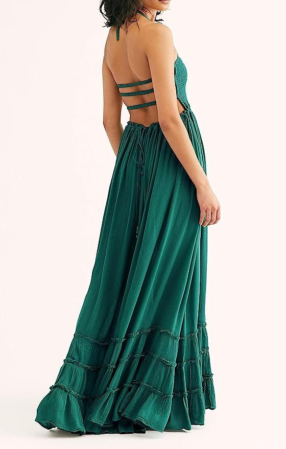 R.Vivimos Womens Summer Cotton Sexy Blackless Long Dresses | Amazon (US)