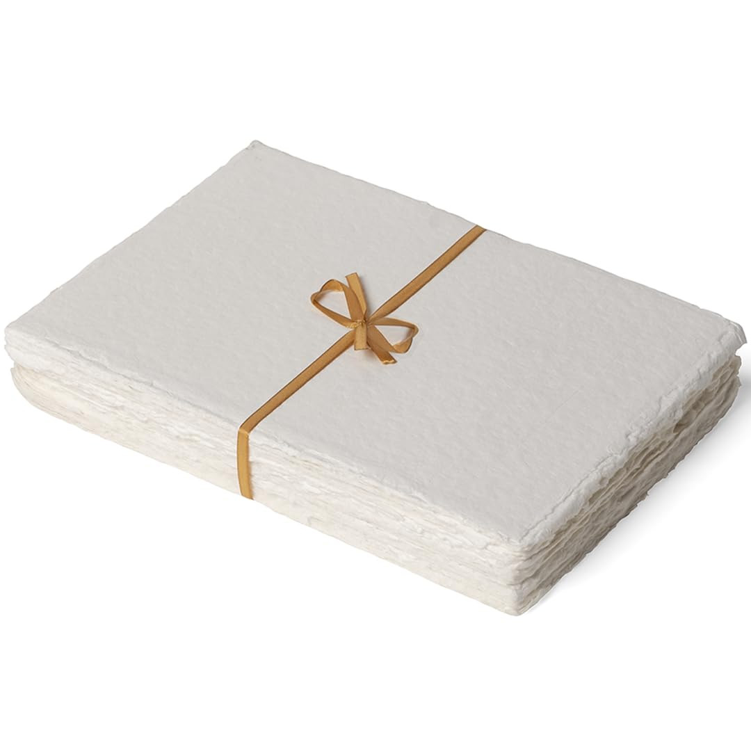 Egyptian Cotton Vintage Handmade 400 GSM 40 Sheets Deckled Edge Textured Drawing & Sketching Pape... | Amazon (US)