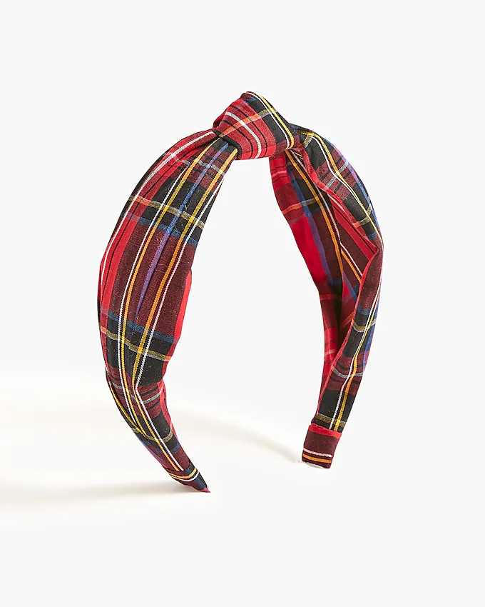 Girls' tartan knotted headband | J.Crew Factory