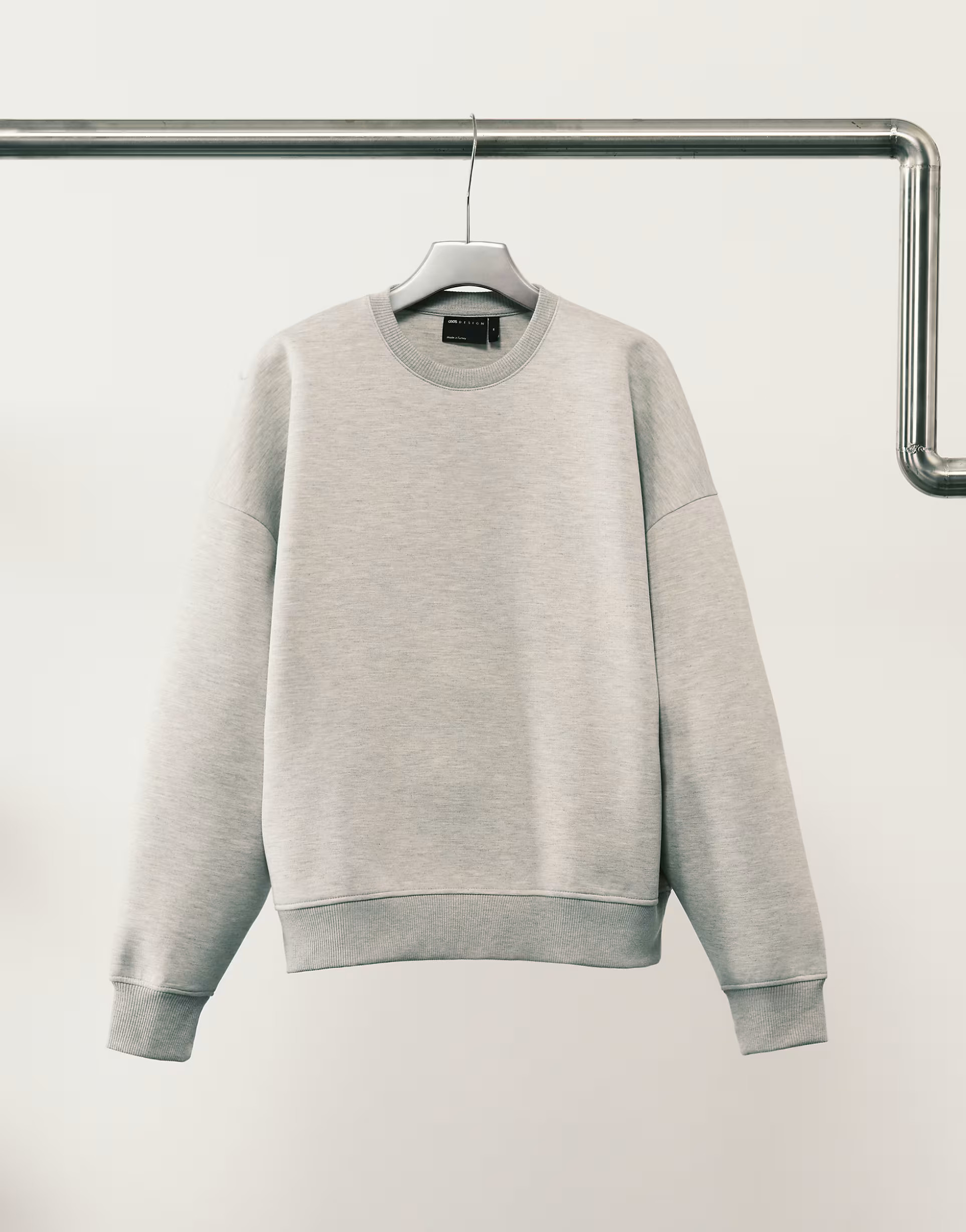ASOS DESIGN heavyweight extreme oversized sweatshirt in scuba-style fabric  in grey marl | ASOS (Global)