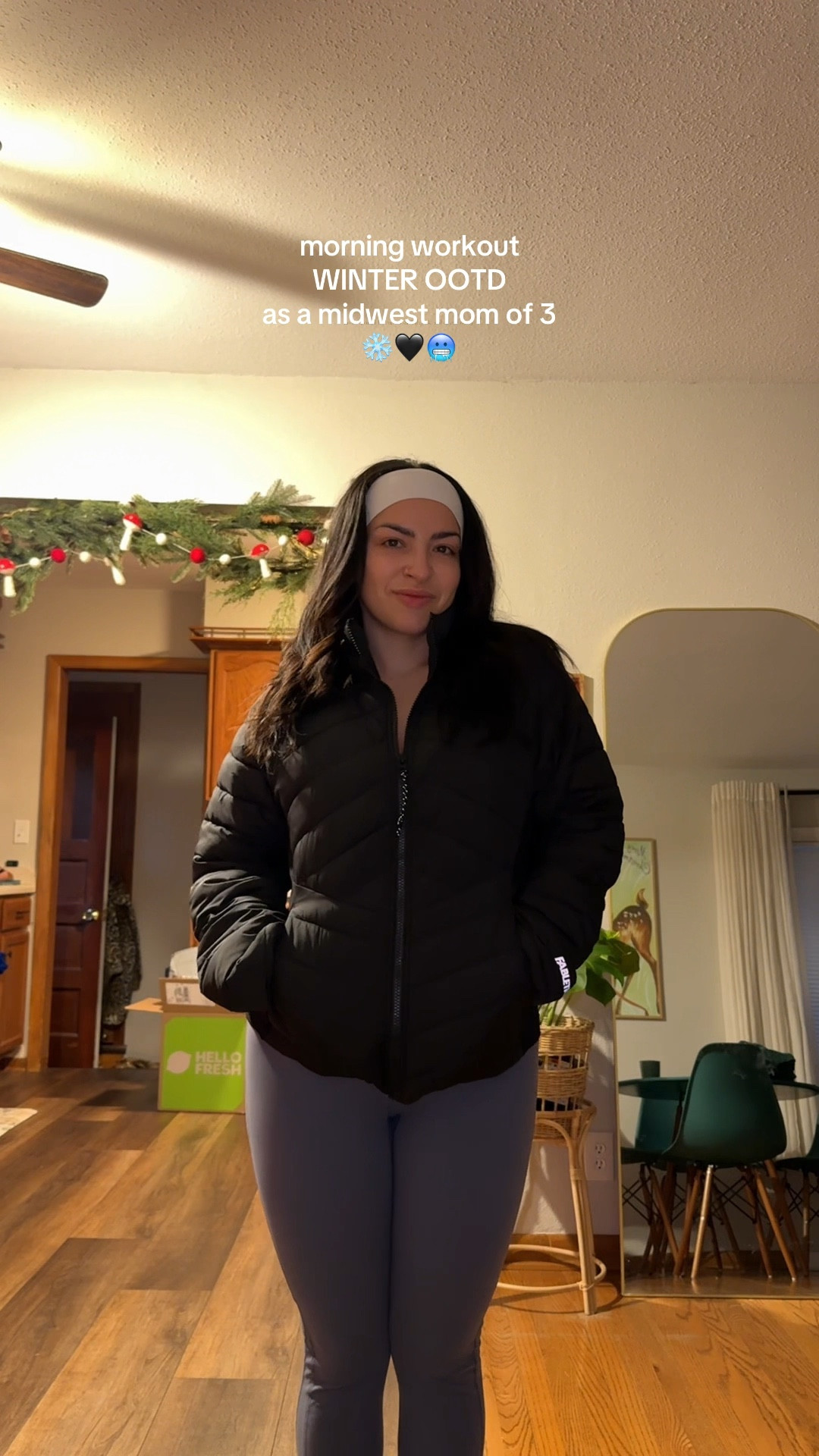 Outfit for my morning Pilates  as a mom of 3. Its literally 4 degrees out but im on day 6 of the solidays challenge and i gotta get that hoodie so lets gooo 

#LTKSaleAlert #LTKMidsize #LTKSeasonal