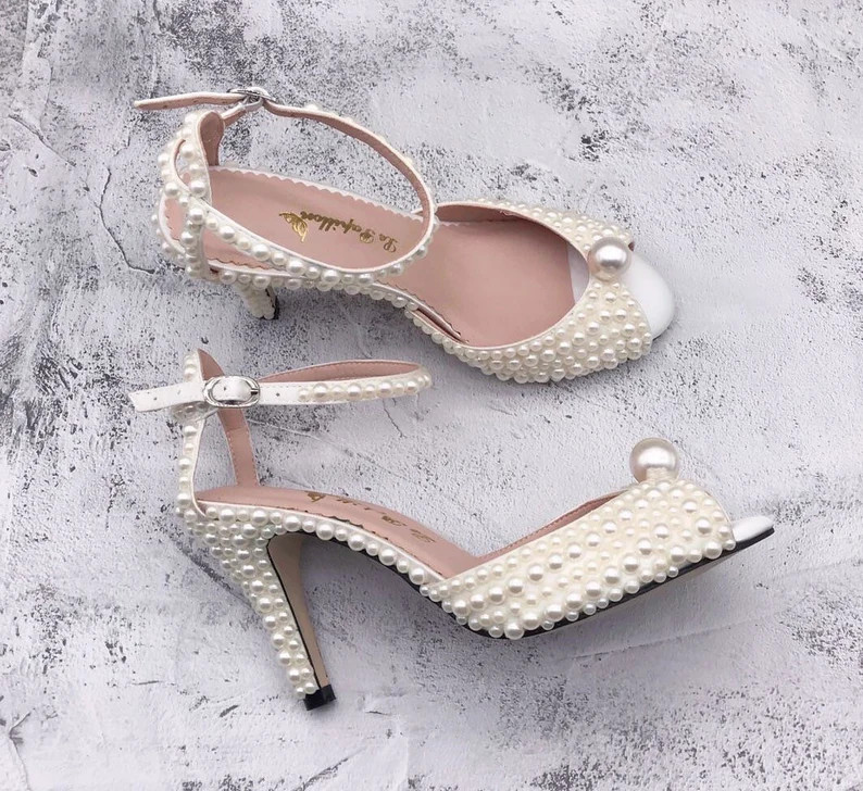 Bigpearlgirl Bridal Heels Ivory Heels Wedding Heels Wedding | Etsy | Etsy (US)