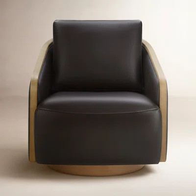 Nieve Hinnant 32'' Wide Upholstered Swivel Barrel Chair | Wayfair North America