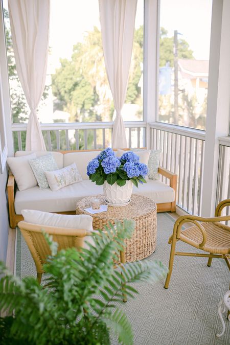 Our previous home’s porch was so cozy + layered. We ended up loving this rug so much (easy maintenance, great price and available in so many sizes) that we purchased it again for our current home’s porch! But wanted to re-link everything in this space because it really was a fun project to pull together 🤍 

#LTKhome