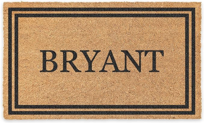 Coco Mats 'N More Black Double Bordered Personalized Coco Doormat 18" x 30" with Vinyl Backing | ... | Amazon (US)