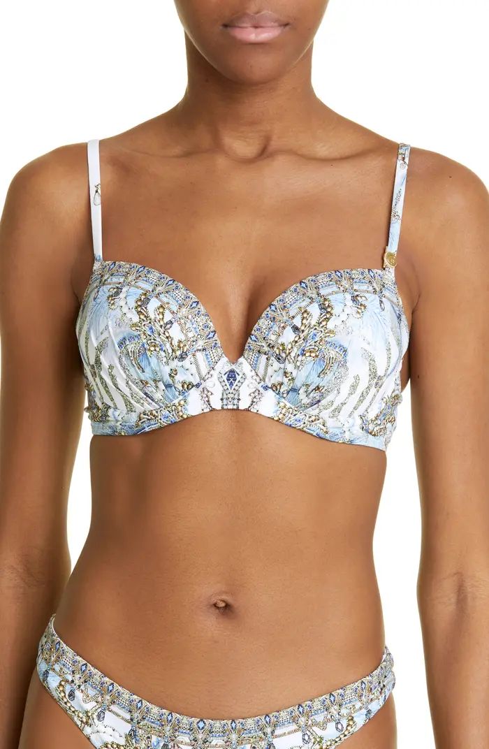 Camilla Moon and Back Print Plunge Underwire Bikini Top | Nordstrom | Nordstrom