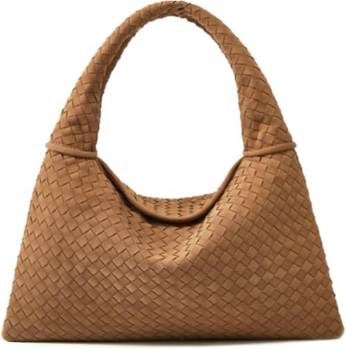 Suede Woven Hobo Bags Purses for Women Woven Leather Bag Vintage Tote Bag Retro Handbag Satchel 2... | Amazon (US)
