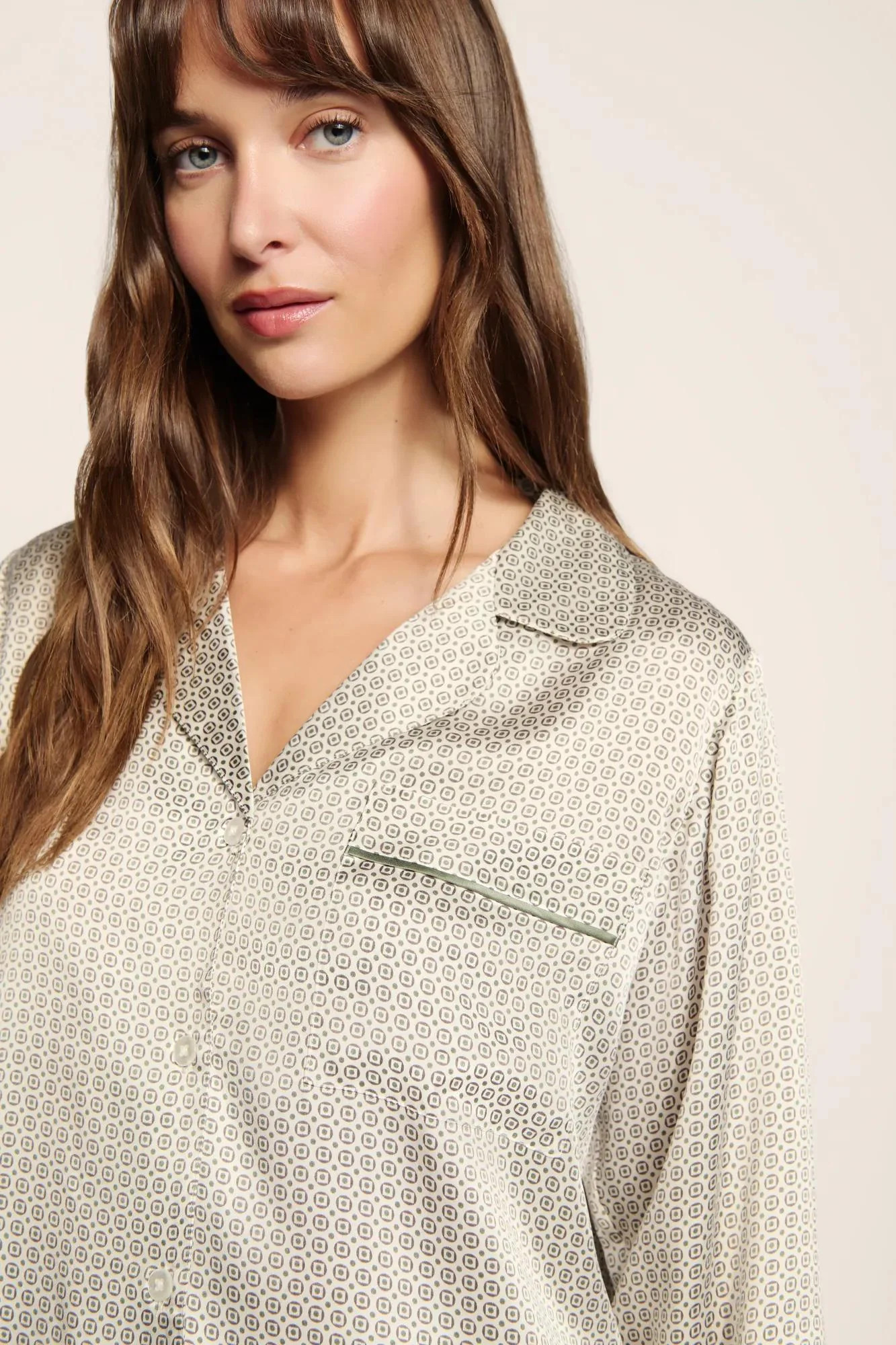 Inez Washable Silk Printed Long PJ Set | Eberjey