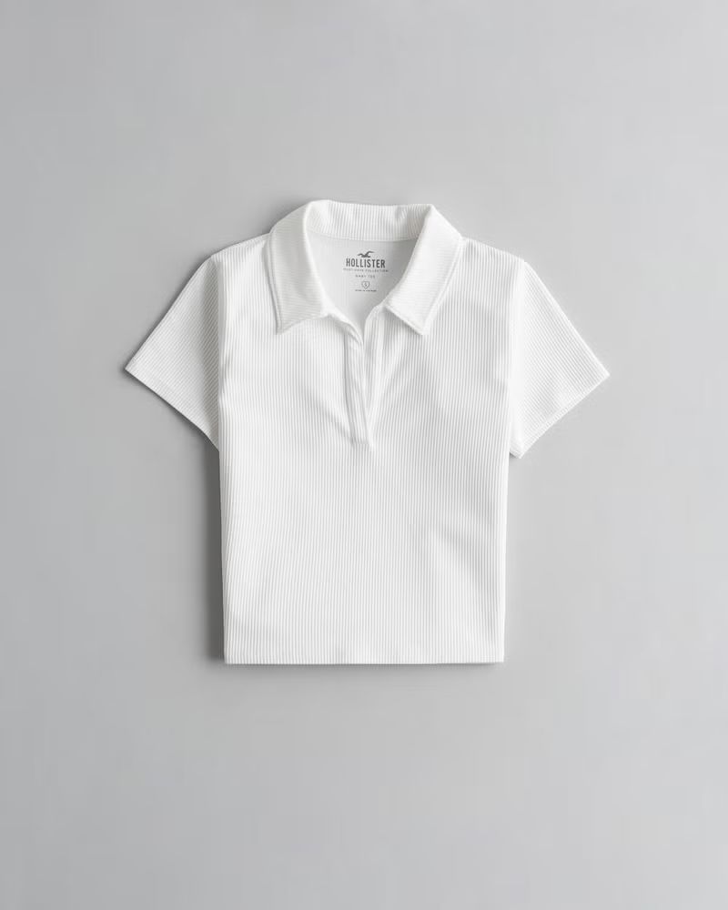 Ribbed Seamless Fabric Polo | Hollister (UK)