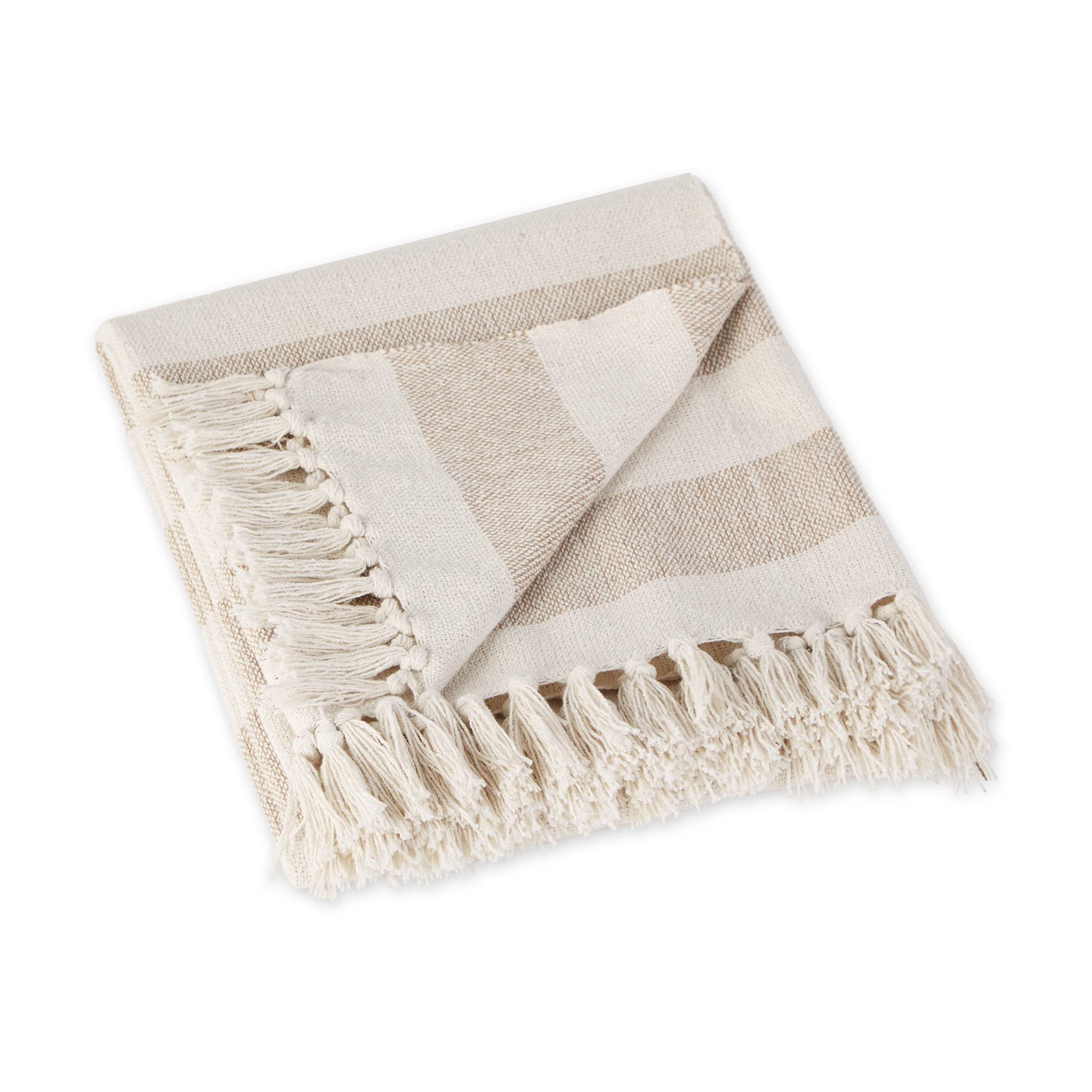 DII Rustic Farmhouse Cotton Cabana Striped Blanket Throw with Fringe, 50 x 60 - Cabana Striped St... | Amazon (US)