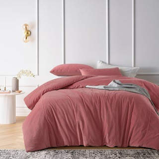 Vintage Design Cotton Velvet Smokey Rose Quilt Cover Set | MyDeal - AU
