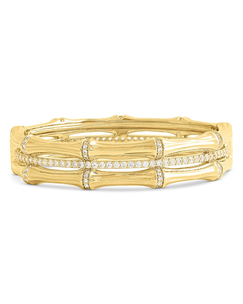 Anabel Aram Pave Bamboo Stacked Bangle Bracelet in 18K Gold Plated | Bloomingdale's (US)