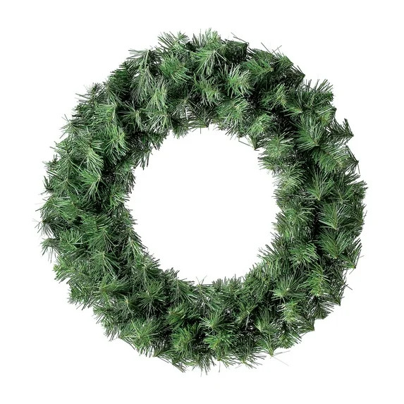 Basic Christmas Wreath, Green, 24", by Holiday Time | Walmart (US)