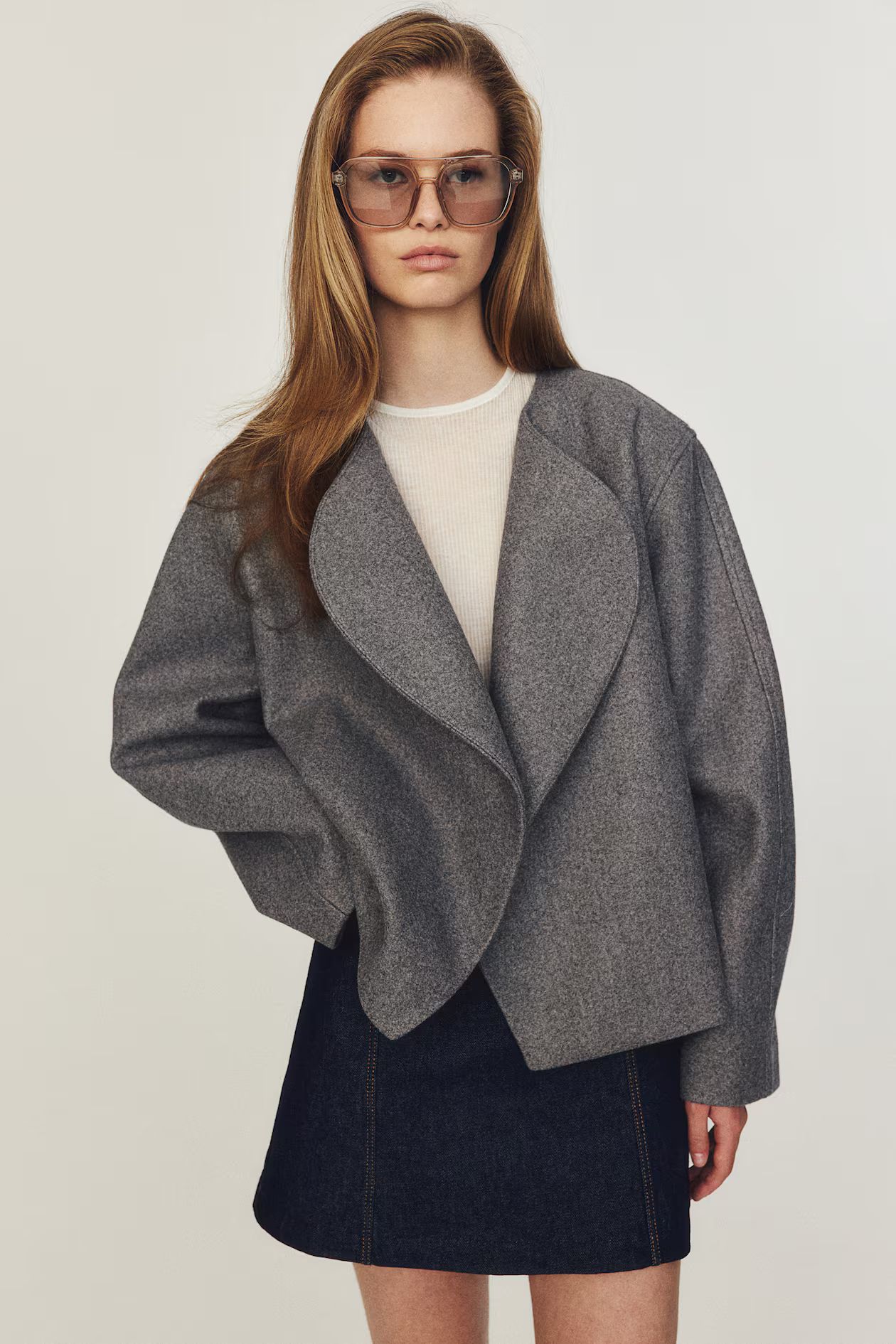 Shawl-collared felted jacket | H&M (UK, MY, IN, SG, PH, TW, HK)