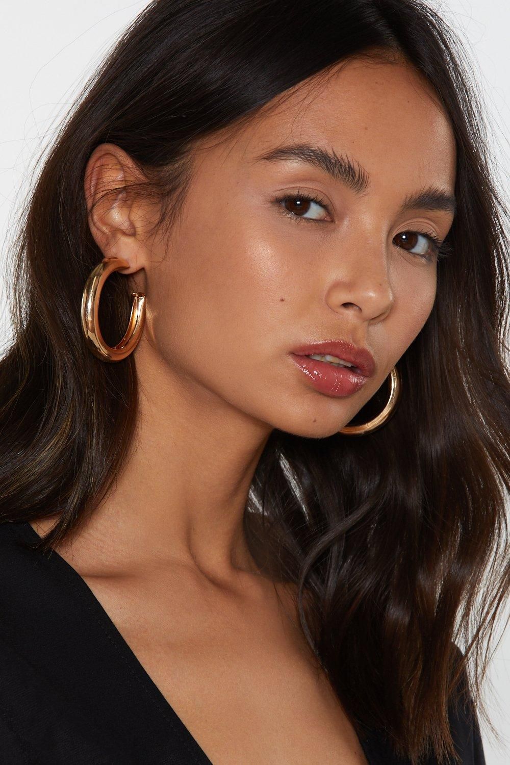 One Size Small Gold Hoop Earrings | NastyGal (US & CA)