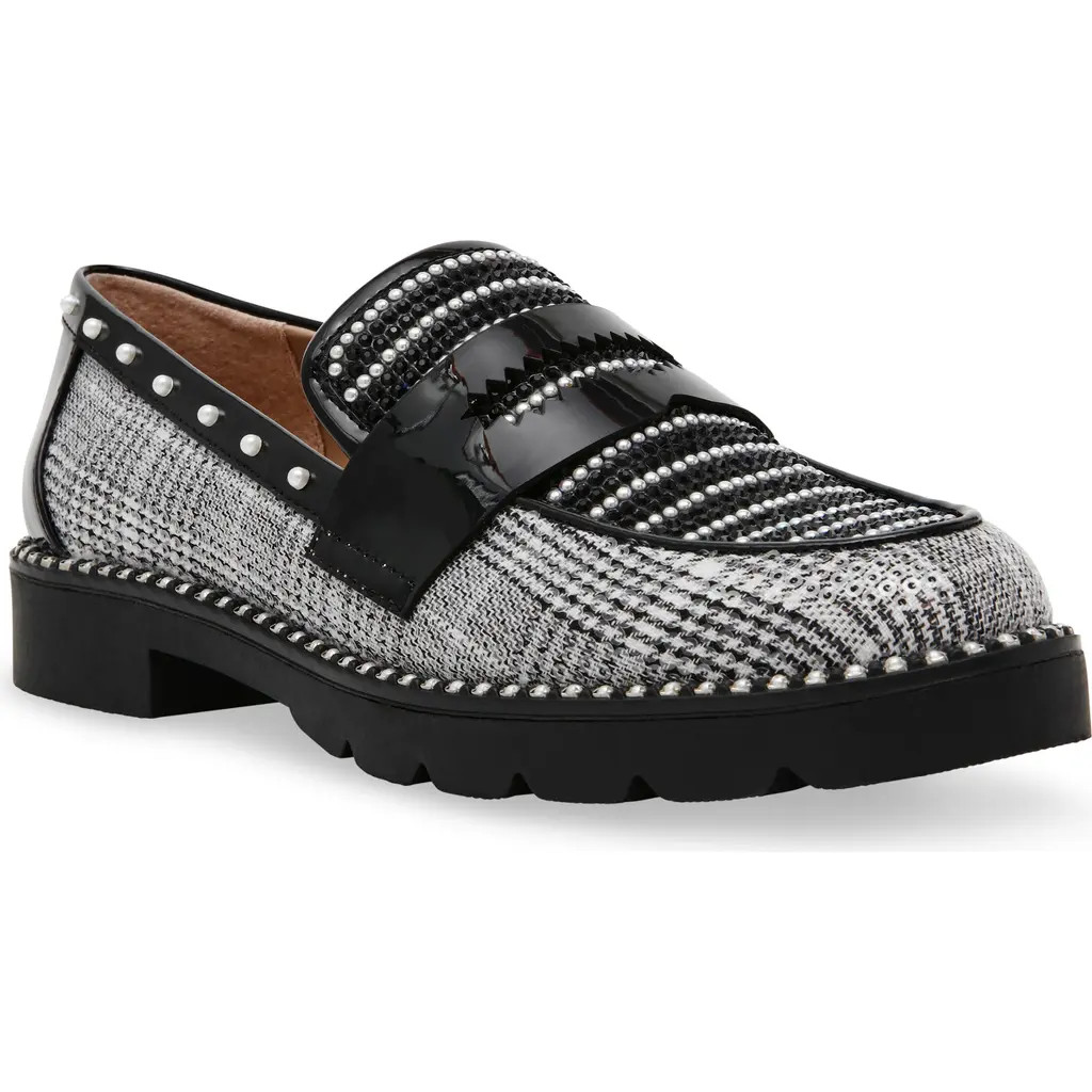 Betsey Johnson Darian Loafer in Black/White Plaid at Nordstrom, Size 8 | Nordstrom