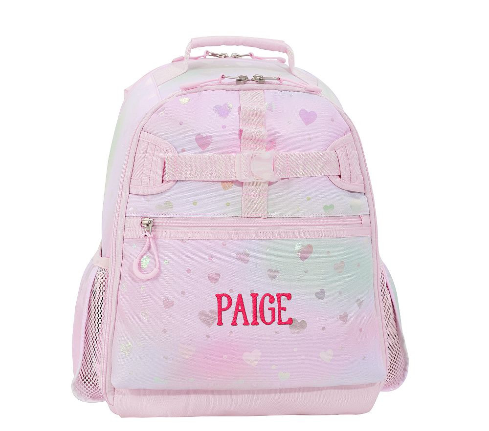 Mackenzie Dreamy Foil Hearts Adaptive Backpack | Pottery Barn Kids