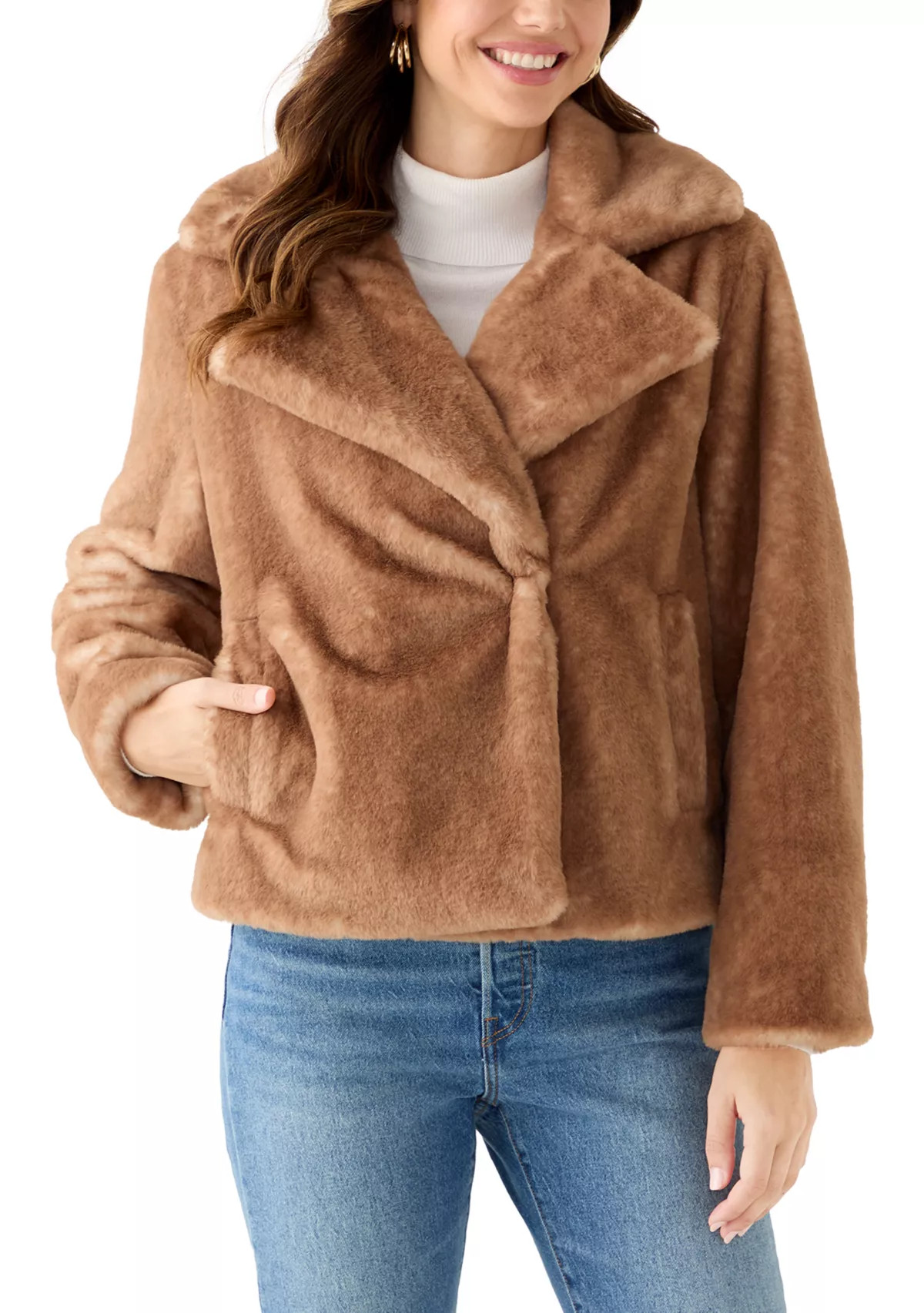 Crown & Ivy™Women's Long Sleeve Fur Jacket | Belk
