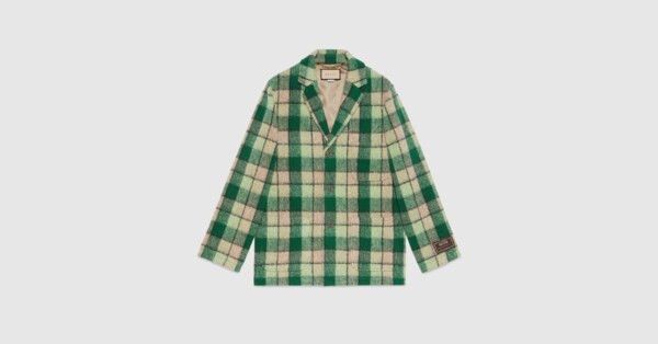 Gucci Macro check wool blend jacket | Gucci (US)
